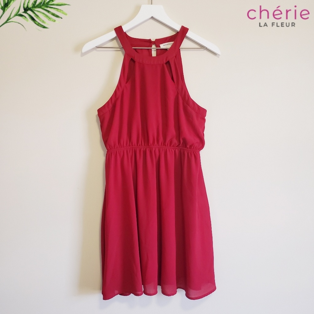 Monteau Los Angeles | Red Cocktail Dress - Large